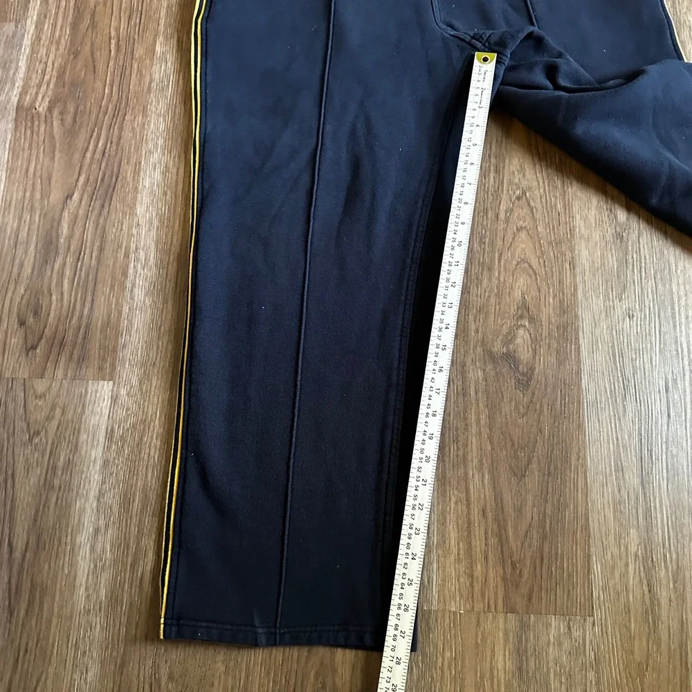 Old Navy Track Pants Mens XL Navy Blue Good Vintage 2004 Striped Wide Leg Fleece